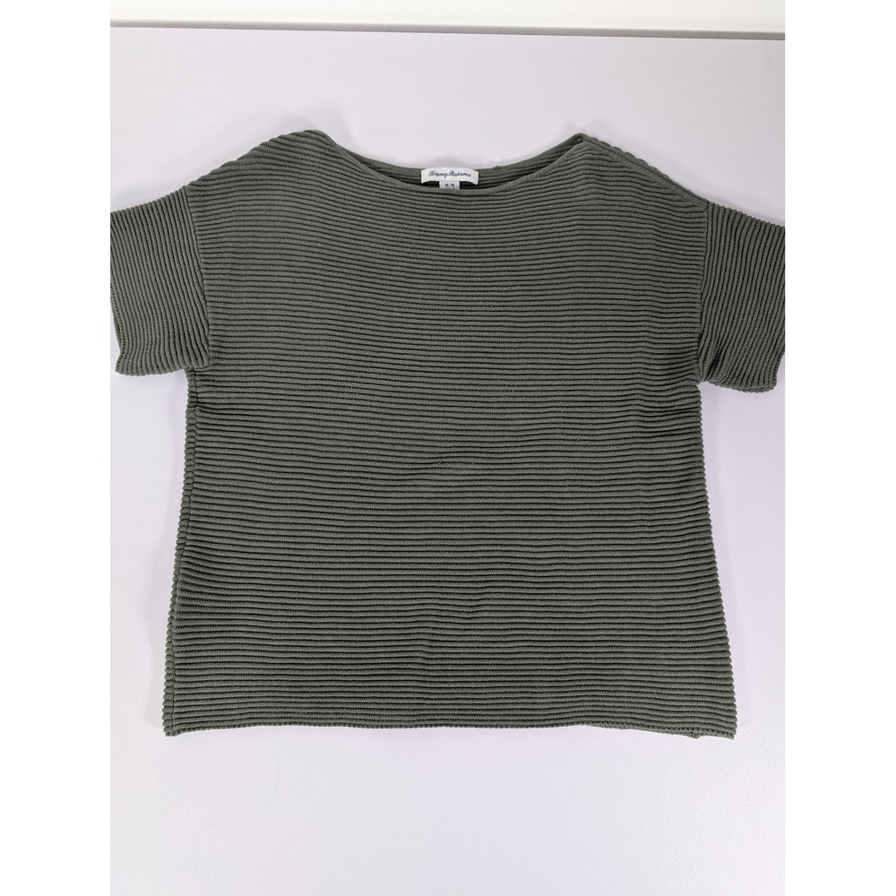 Tommy Bahama Sweater Womens Medium Green‎ Short Sleeve Boat Neck Knit Pullover - Picture 6 of 9